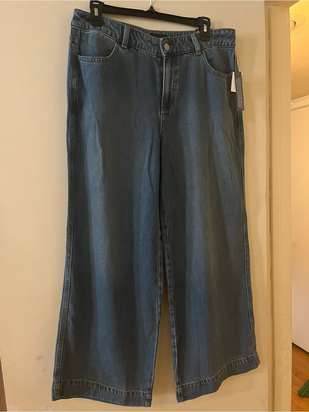 Talbots Wide-Leg Jeans in Medium Blue Denim
